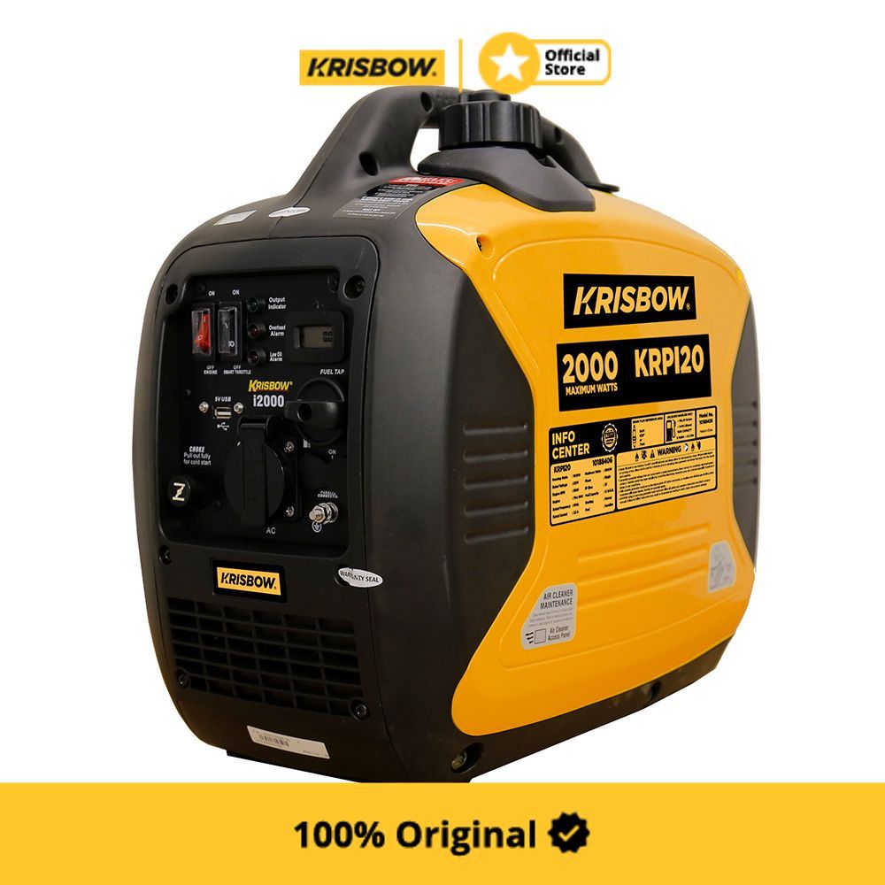 Krisbow Genset Bensin 2000W 1 Ph KRPI20 - Generator Listrik Portabel dengan ECO Throttle dan Paralel Output Power