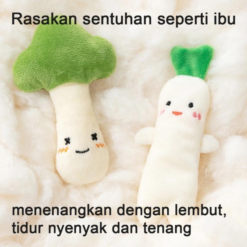 2Pcs Boneka Penenang Bayi Bantal Tangan /Mainan Plush Anti Kaget / Teman Tidur Bayi Baru Lahir Rattl