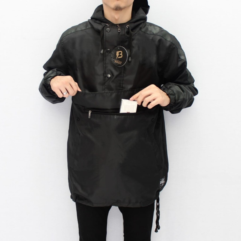 Jaket Cagoule Pria / Jaket Pria Kantong Doraemon List Camo Anti Air