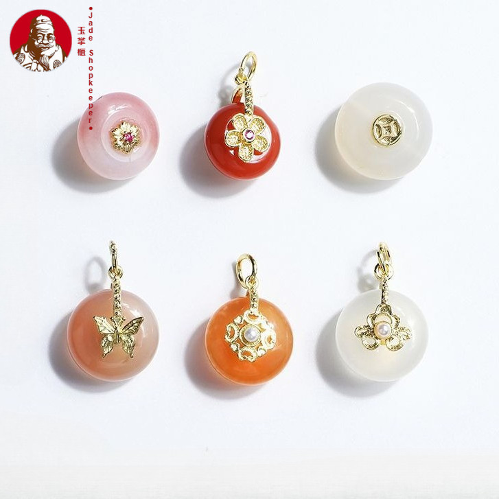 Batu akik Yanyuan, liontin liontin bertatahkan gesper pengaman batu akik non-merah DIY