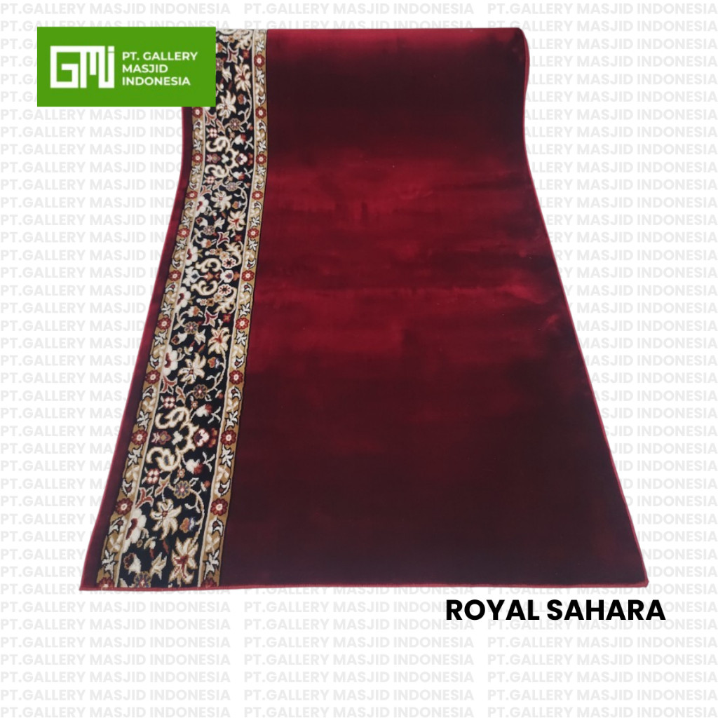Karpet Import Turki Tebal 18mm Royal Sahara  3007-Warna Merah Polos / Karpet Masjid / Karpet Mushola