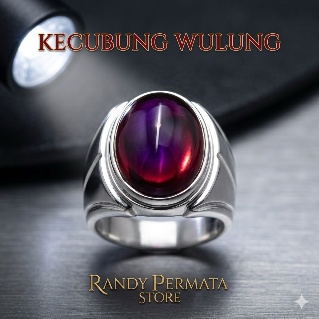 Cod Batu Cincin Akik Kecubung Wulung Tembus Ring Tanam High Quality