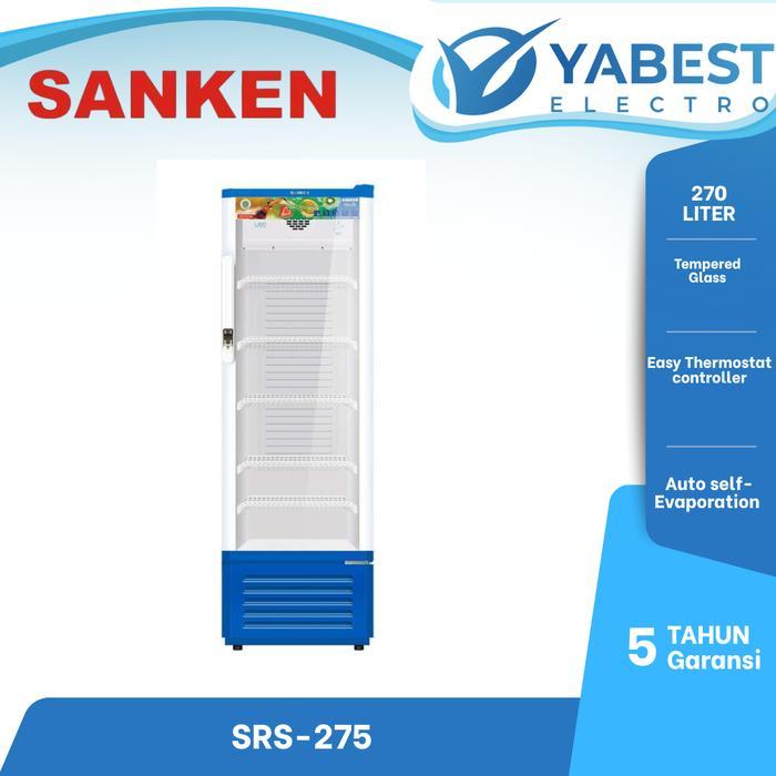 SHOWCASE TINGGI 5 RAK PENDINGIN SANKEN SRS - 275 LEMARI PENDINGIN MINUMAN SHOWCASE SANKEN