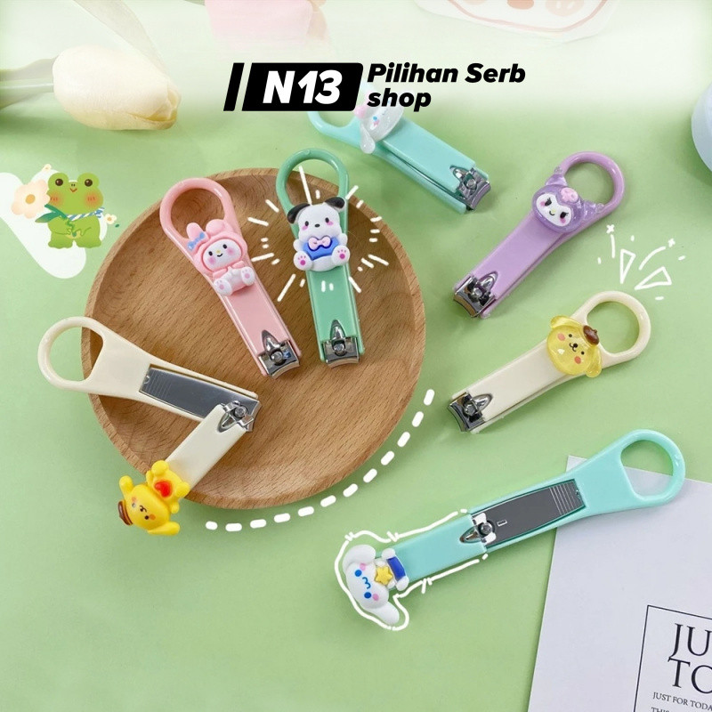 N13 Pemotong Kuku Sanrio Pastel DIY Stainless Steel Lucu Unik Bahan Kuat Tahan Lama Praktis Aman Coc