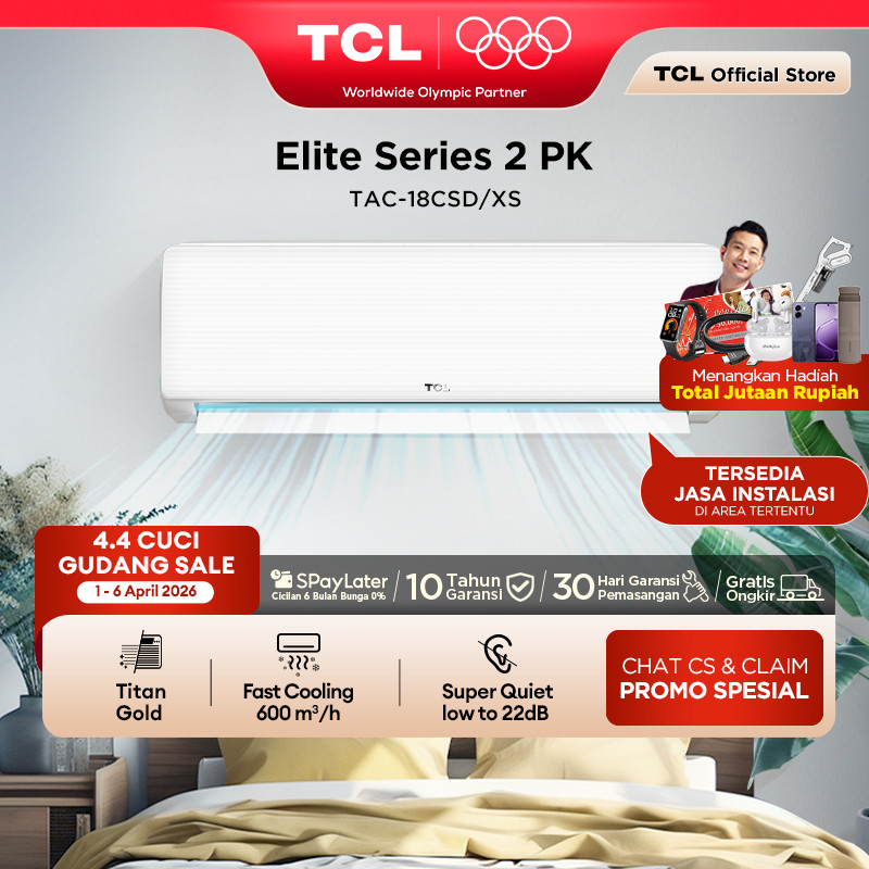 TCL AC TAC 18 CSD/XS 2 PK AC [INDOOR + OUTDOOR ONLY] - Free Pemasangan Jabodetabek - Titan Gold - Lo