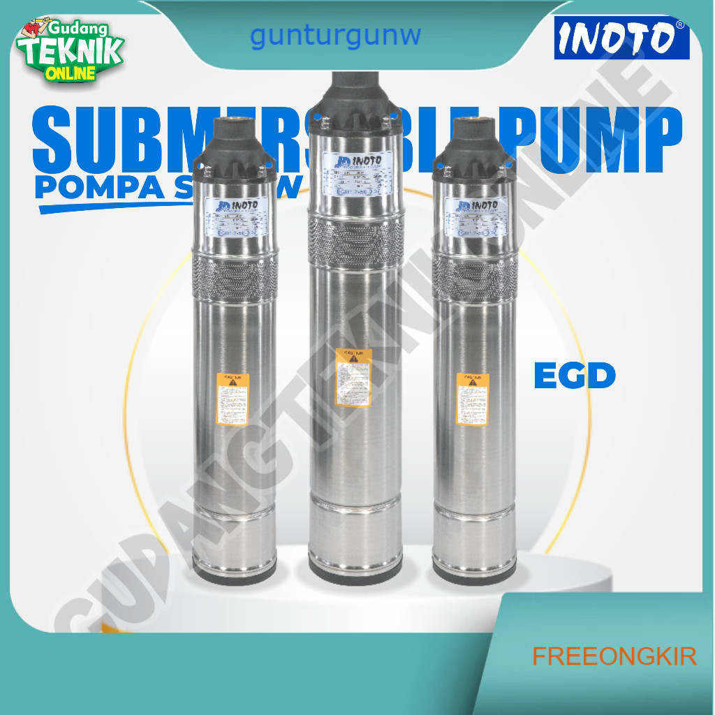 Pompa Air Celub Satelit SCREW INOTO EGD1.2-50-0.37 0,5HP EGD1.8-50-0.35 0,75HP OUTLET  Casing 4" Sub