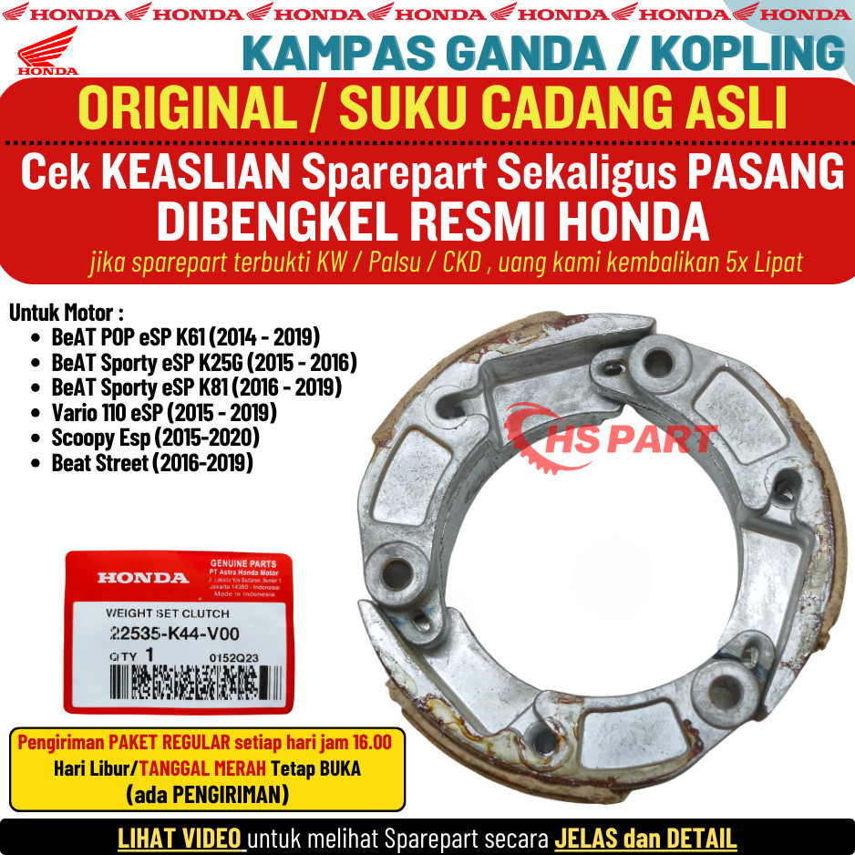 Kampas Ganda Otomatis Kopling Beat Fi Stater Halus Original Beat POP Scoopy Esp Vario 110 Fi Beat St