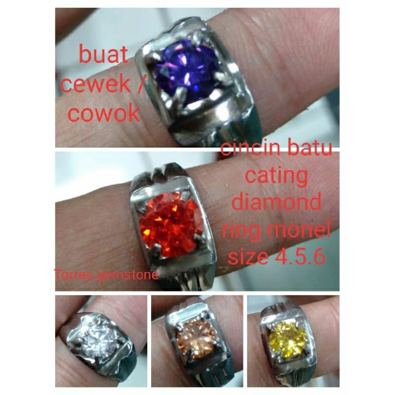CINCIN BATU CATING AMERICAN DIAMOND PRIA/WANITA