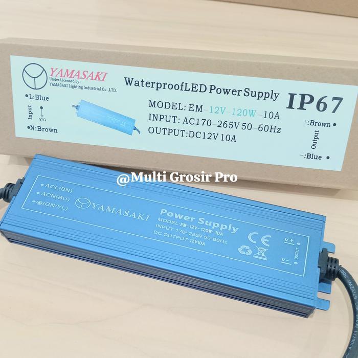 Yamasaki Trafo Power Supply Outdoor Waterproof 12V 120W 10A FULL POWER