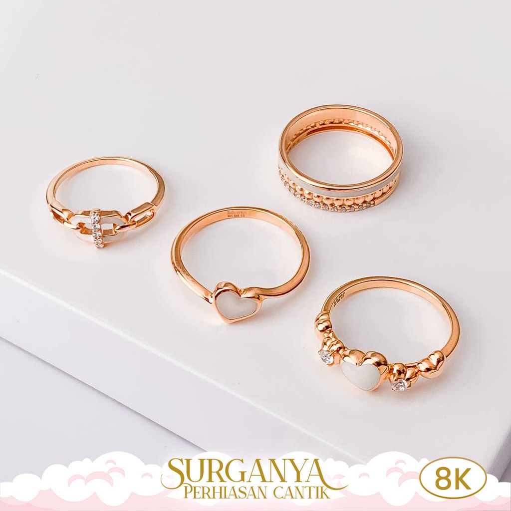 Cincin Emas Kadar 8K Cincin Model Sunbloom Macan Gold