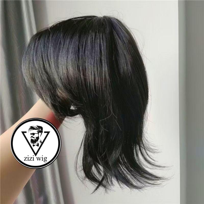 RAMBUT PALSU PRIA MULLET PANJANG KUNCIR WIG MULLET PENDEK WIG PRIA MULLET