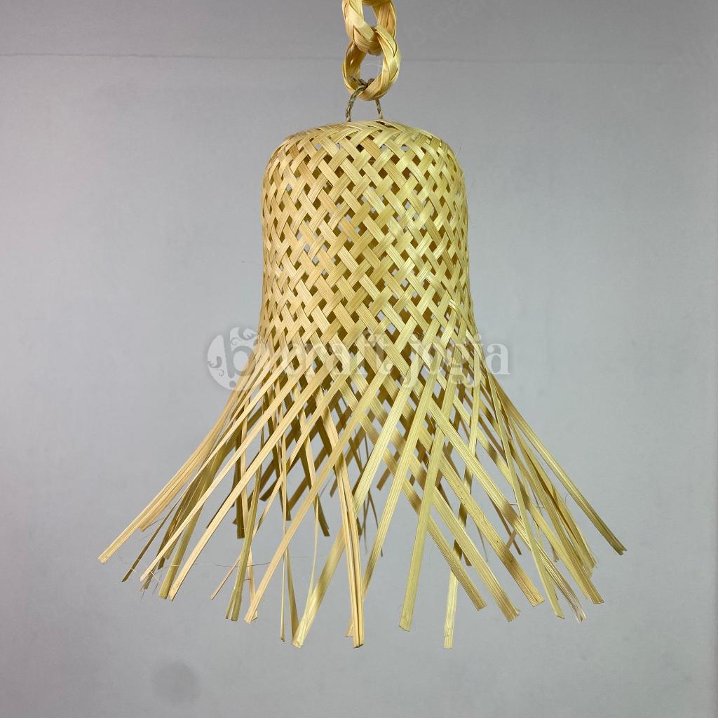 Kap Lampu Gantung Bambu Krongso Lampu Cafe Kerajinan Anyaman Bambu