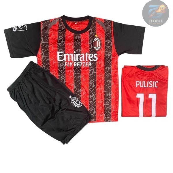 Setelan Baju Bola Anak Laki Laki AC MILAN Kaos SepakBola Anak Usia 6 Bulan - 15 Tahun / Set Jersey B