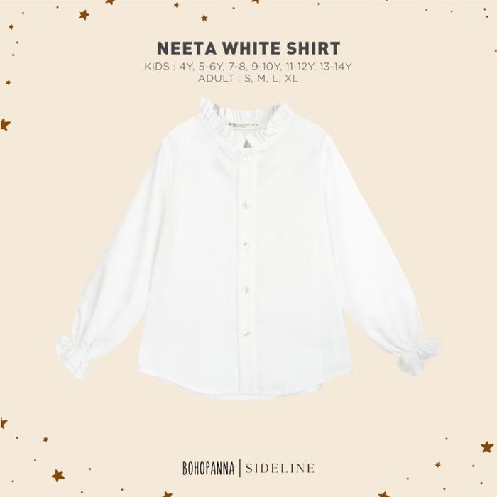 Bohopanna X Sideline Neeta Shirt / Atasan Blouse anak dan ibu - White M Mom