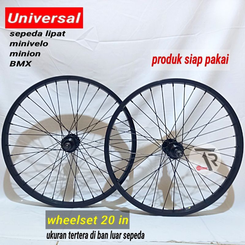 TANOZERO wheelset 20 atau velg sepeda 20in sudah dirakit dan disetel jari2