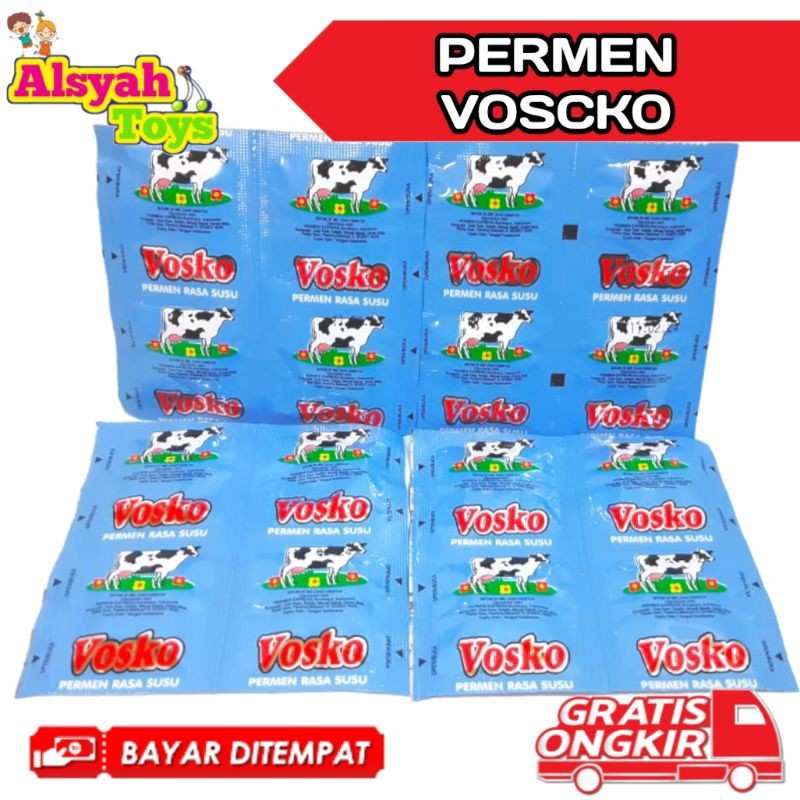Permen Vosko Susu - Permen Jadul - 20 Lbr Permen Vosko Susu