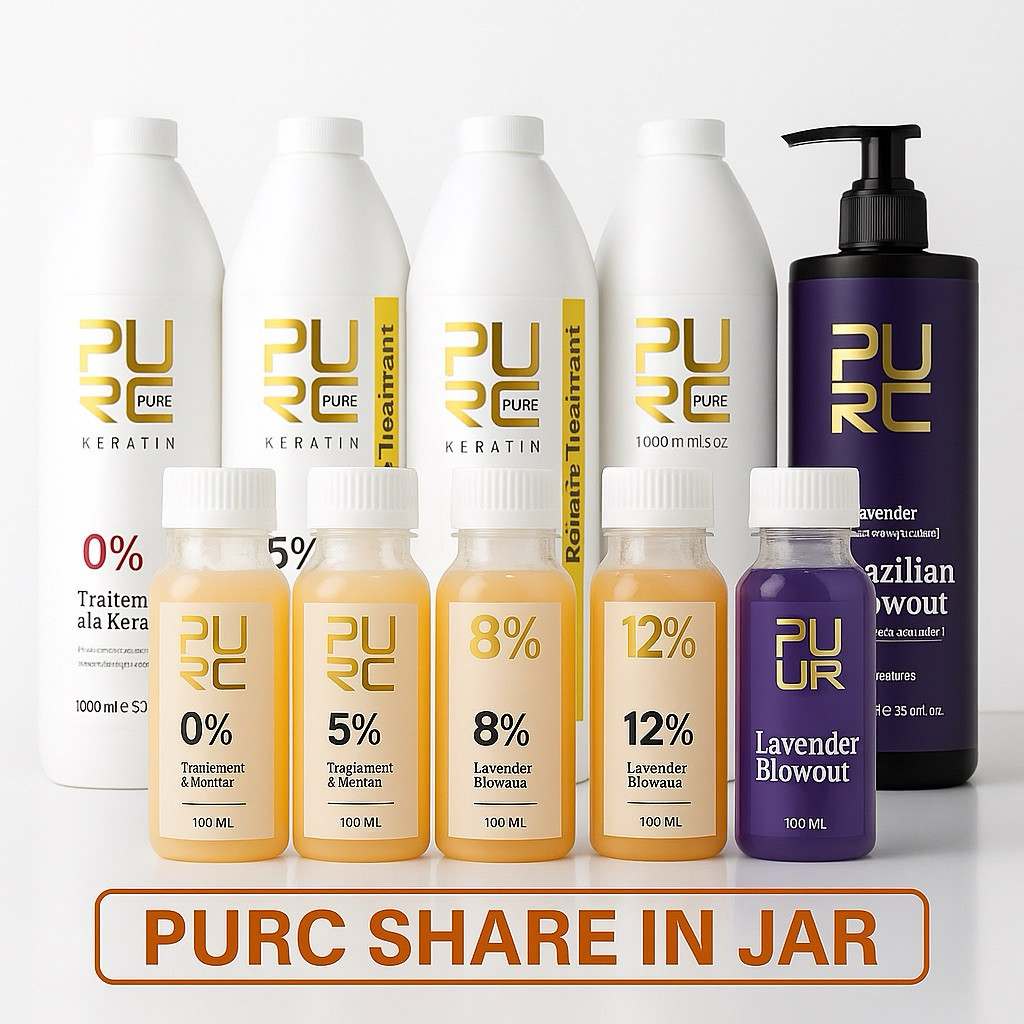 Pelurus Rambut Keratin PURC 0% 5% 8% 12%Treatment Smoothing Pure Brazilian 30ml 60ml 100ml keratin h