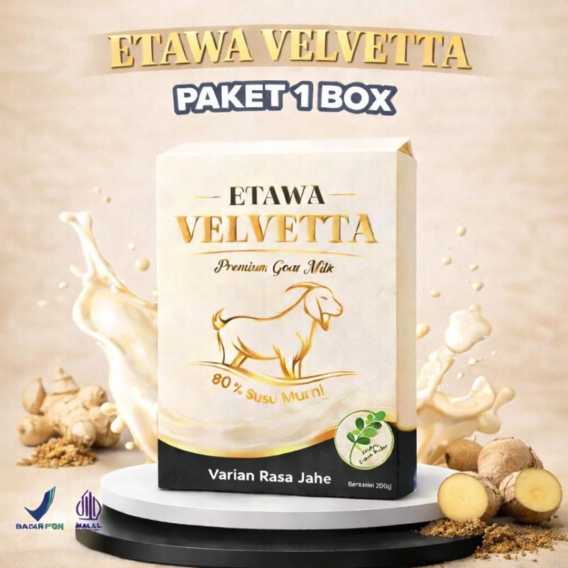 Etawa Velvetta Susu Kambing Etawa Velvetta Rasa Jahe Murni Premium Kesehatan 80% Susu Murni Bubuk Va