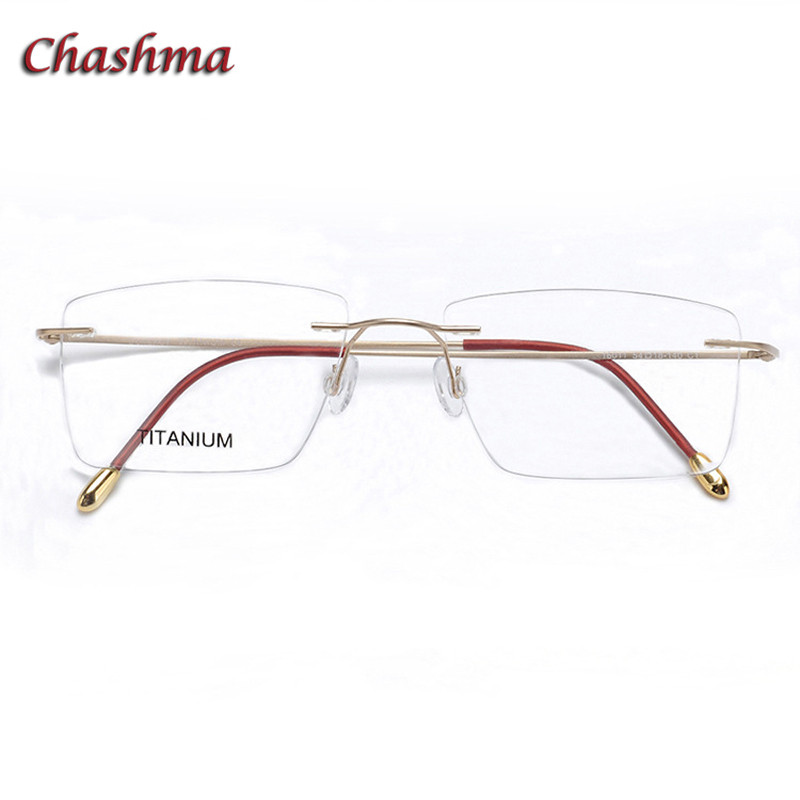 Chashma 2 G Rimless Titanium Eyeglasses Men Minus Myopic Frame Clear Fashion Glasses Women for Progr
