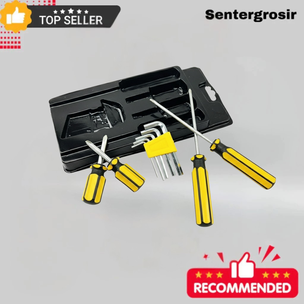 9 pcs Set Paket Obeng DAN Kunci L