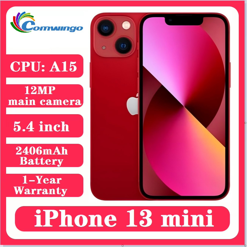 Original Apple Used iPhone 13mini Unlocked 128GB/256GB A15 ip IOS 15 5G Face ID 5.4' OLED Screen 12M