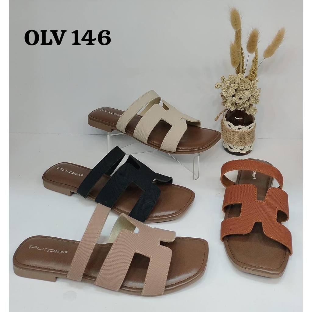 Purple OLV 146 Sandal Selop Teplek Wanita  36-40