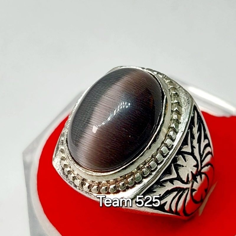 Cincin mata kucing cat eye hitam cincin asli pria wanita / cincin batu akik murah / B5 /permata 15
