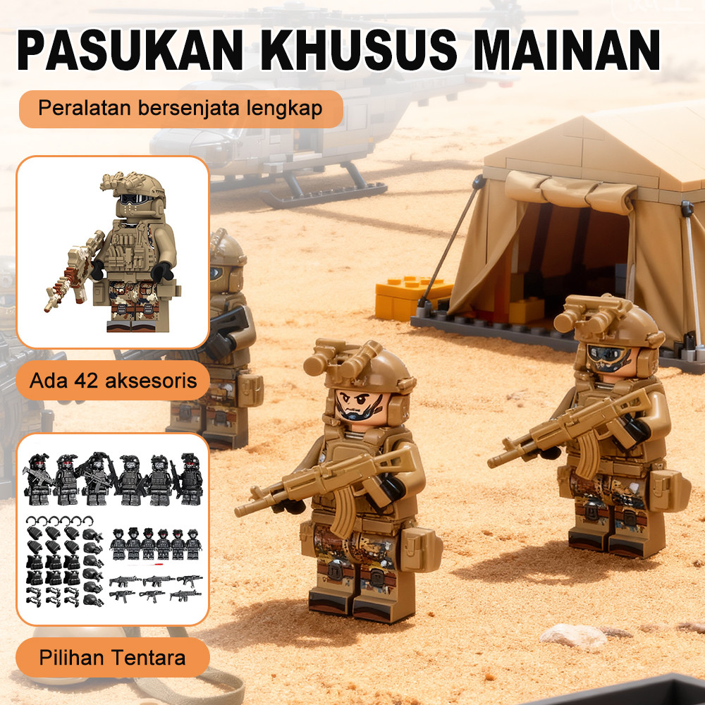 Susun Balok Minifigure Military Tentara Swat Team Mainan Militer