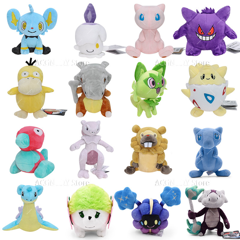 17 Styles Pokemon Plush Sprigatito Shiny Umbreon Togepi Porygon Mewtwo Gengar Cubone Soft Stuffed To