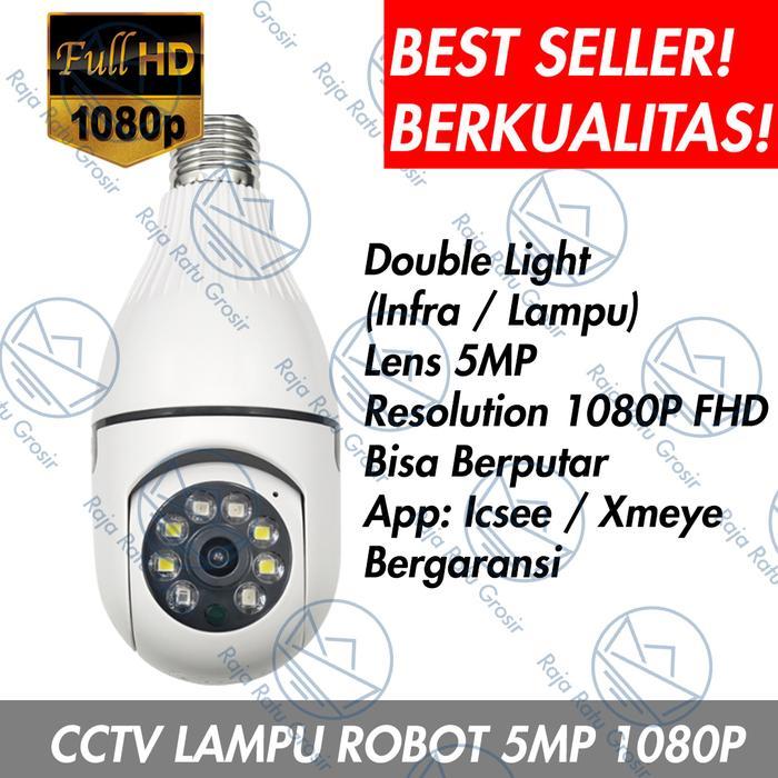 NEW L21 KAMERA CCTV LAMPU IP WIRELESS PANORAMA FISHEYE 360 (BOHLAM / BULB) - Robot Ics, Tanpa Memori