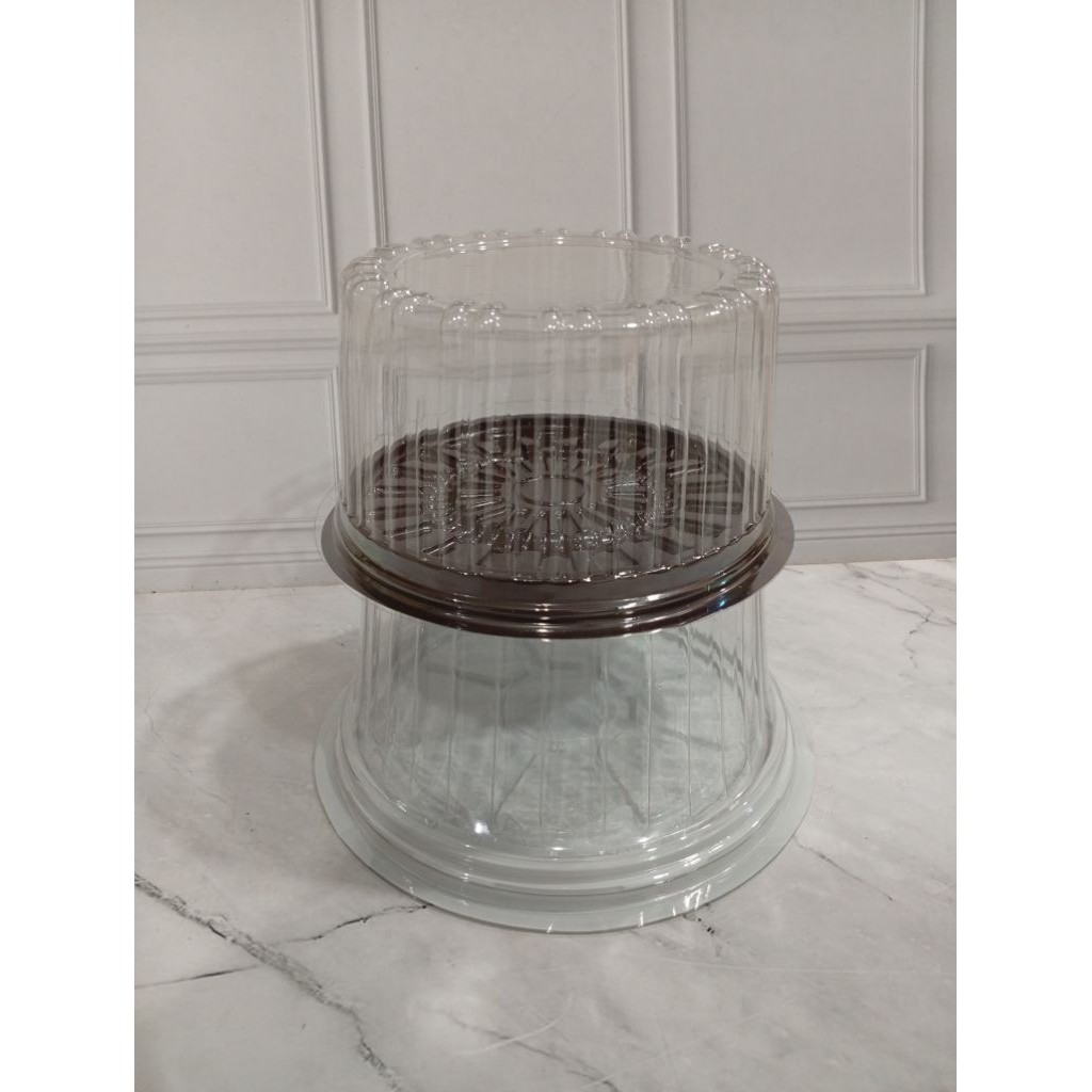 Mika tempat Tumpeng Mini Polos Coklat Isi 10 Set - Diameter 15 dan 20cm