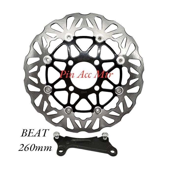Disc Cakram Depan Variasi Model PSM Hitam 260mm Mio soul Beat Vario - BEAT Hitam, 260mm