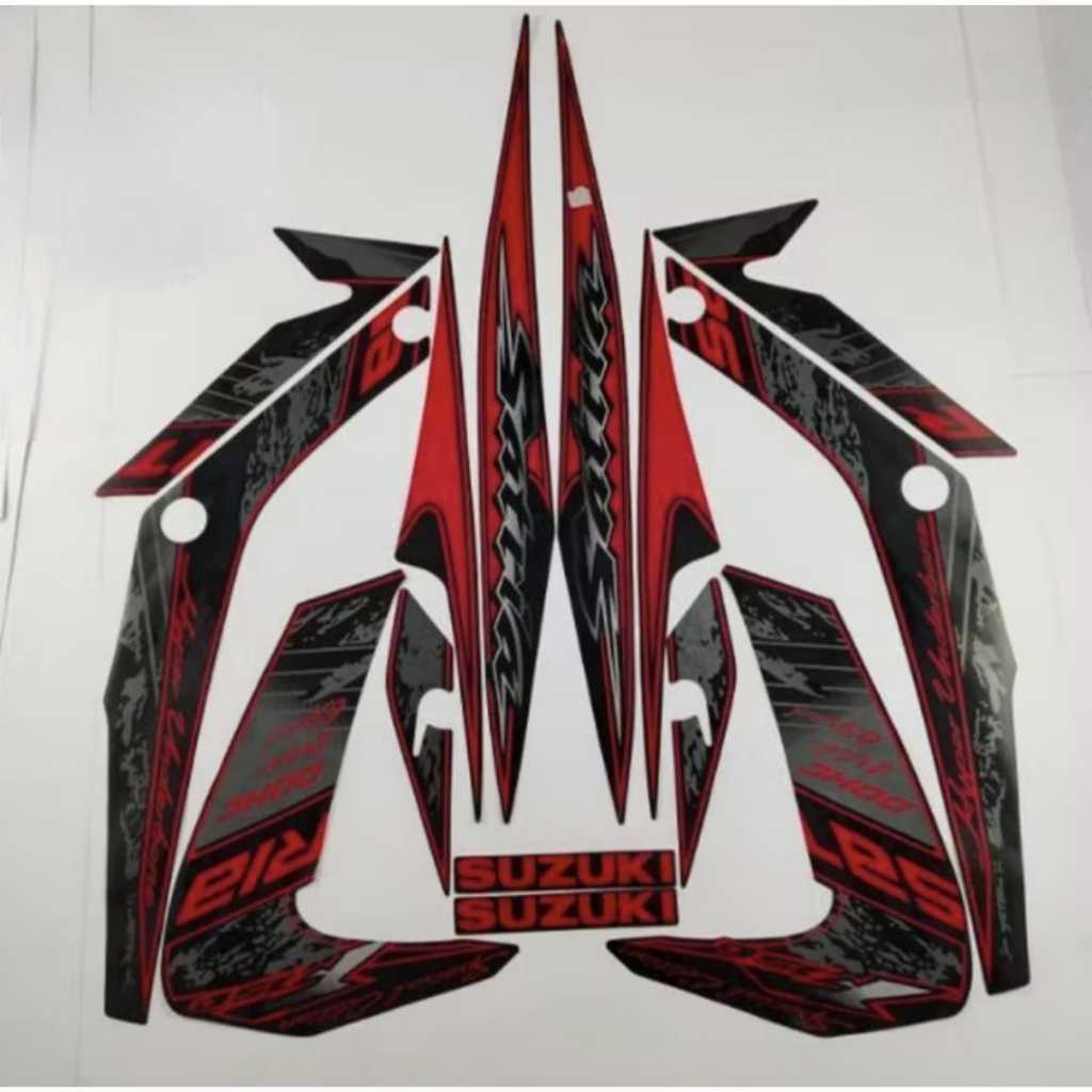 Striping Stiker Polet Sepeda Motor List suzuki satria full set satria f150 2012 2013 se merah stripi