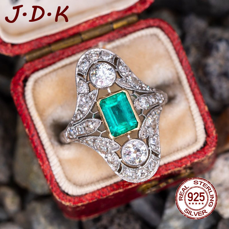 JDK Cincin Zirconia Hijau Berongga 5A Perak 925