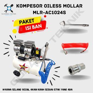 Mollar MLR-AC1024S / Mesin Kompresor Compressor Angin Silent Oilless Compressor Oilles 3/4HP 24L / A