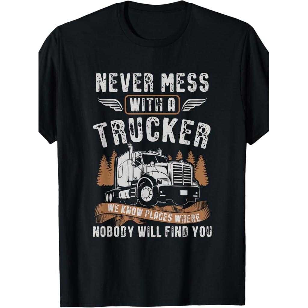 Kaos Pria Sopir Truk - Desain Vintage Amerika, Hadiah untuk Sopir Truk, Ukuran Besar