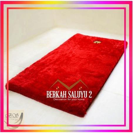 Promo Sajadah Muslim Polos Tebal Bulu Rasfur Lembut Nyaman Busa Royal Foam Uk 110x65x5 Motif Kabah B
