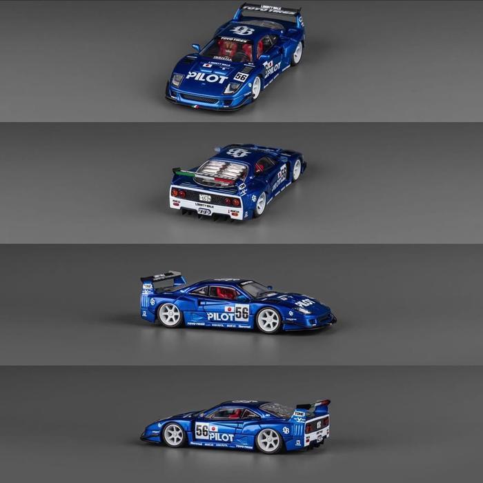 DIECAST LBWK TOP ART F40 CHROME PILOT BLUE