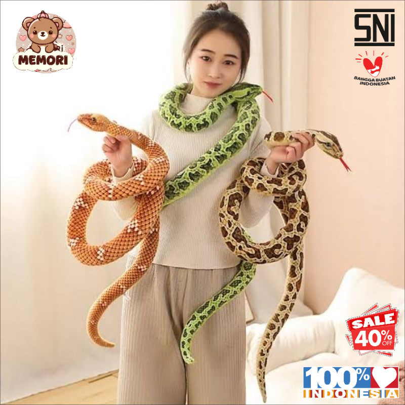 BONEKA ULAR JUMBO PANJANG 2,2 METER SNI | boneka hewan