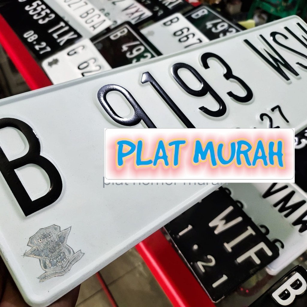 Plat mobil putih/cetak baru plat mobil putih model samsat
