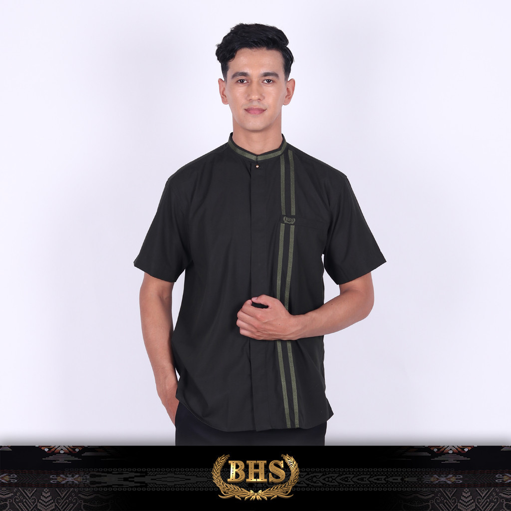 Baju Koko BHS Cosmo Ghifari Dark Green BHS Original Baju Muslim BHS