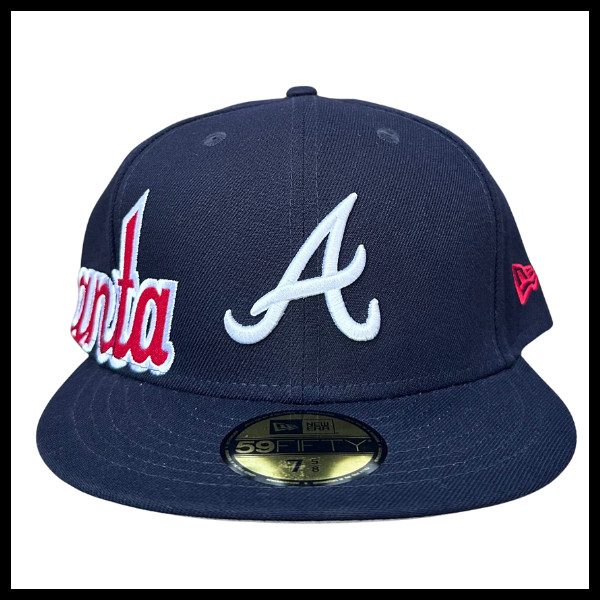 Topi New Era Atlanta Braves Navy 59FIFTY Fitted Hat Original
