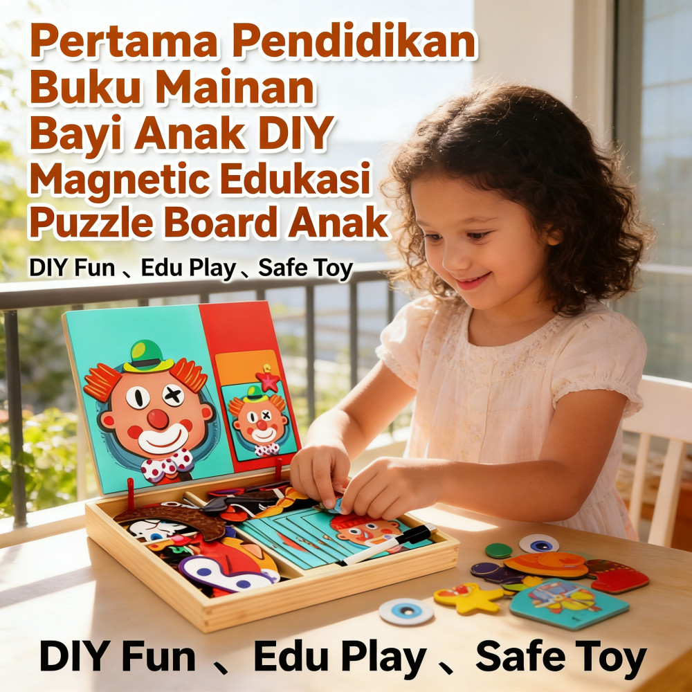 Pendidikan Bayi Anak Pendidikan Magnetic Edukasi Puzzle Board Pertama Buku Mainan