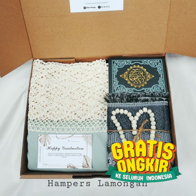 HAMPERS MUKENAH KATUN JUMBO + SAJADAH + AL QURAN  / PAKET ALAT SHOLAT MUKENA MUSLIM / SET PARCEL RAM