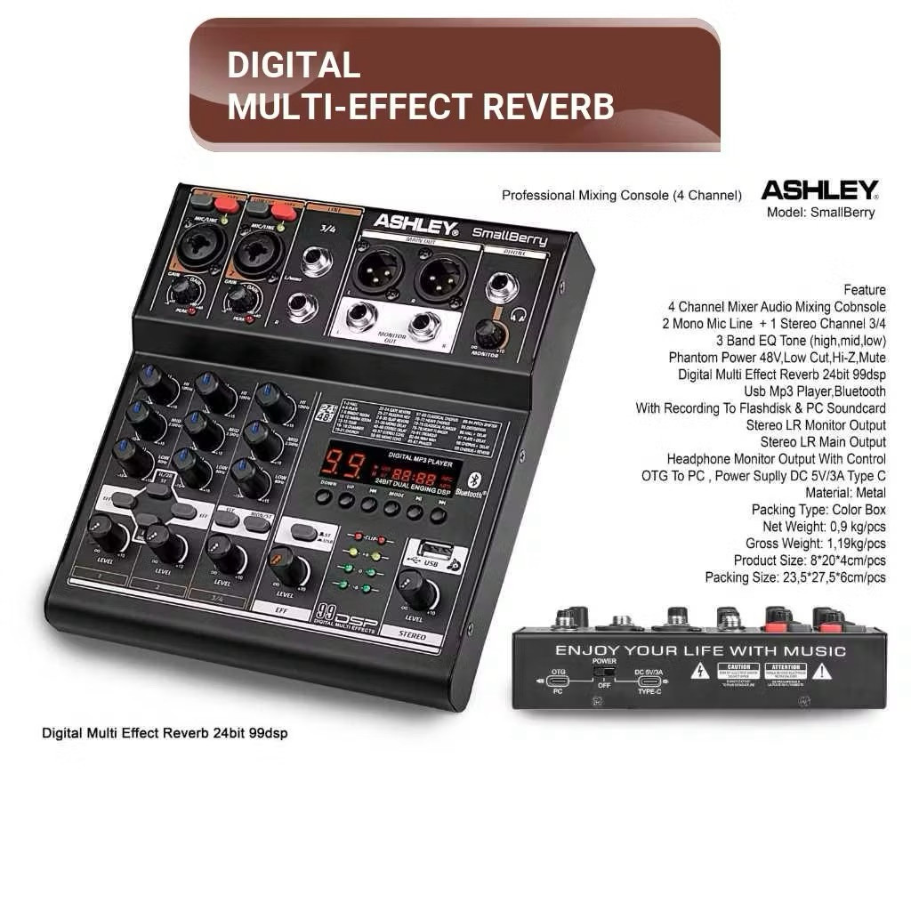 Mixer Ashley Smallberry 4 Ch efek digital Original