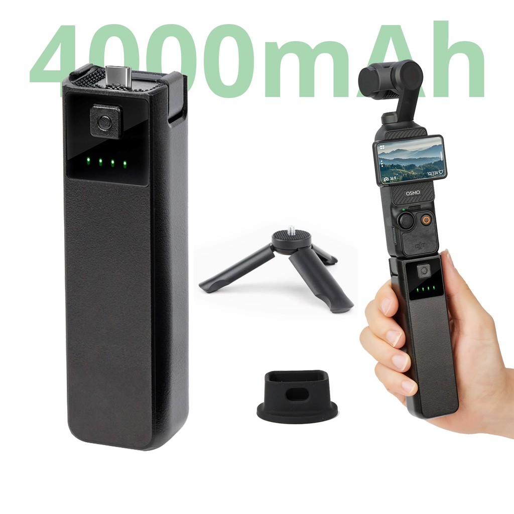 High-capacity Battery Handle for Osmo Pocket 3 Built-in 4000mAh Extra Battery DJI Osmo Pocket 3 Acce