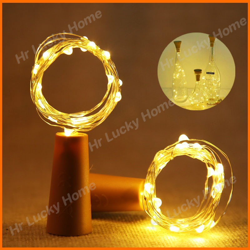 2M Lampu Led Dekorasi Hias Tutup Botol Fairy Light Lampu String Bentuk Tutup Botol Cork Wine Light