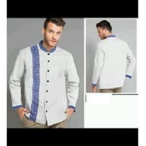 5327 Baju kemeja cowok hem man casual pria putih lengan panjang keren