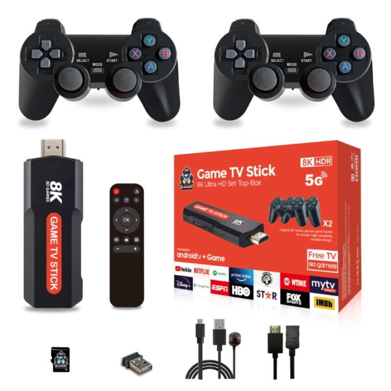 X2 PULS TV Game Stick Video Game Console Dual Wireless Controller TV Game Stick 8K Retro Classical G