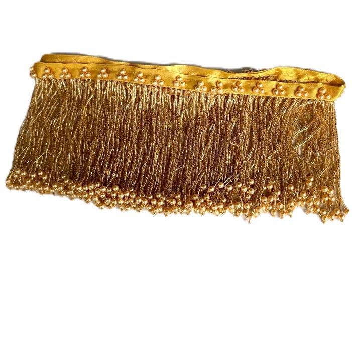 Renda Junta Payet Aksesoris Gaun - Bahan Payet Berkilau - gold, renda payet 5cm x 1m